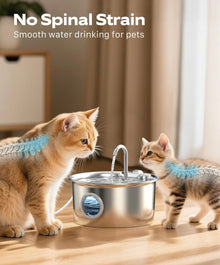 Stainless Steel Cat Water Fountain 💧🐱+ 12 Filters, 12 Sponges & 2 Brushes