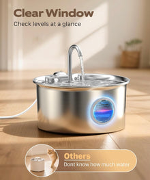 Stainless Steel Cat Water Fountain 💧🐱+ 12 Filters, 12 Sponges & 2 Brushes