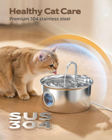 Stainless Steel Cat Water Fountain 💧🐱+ 12 Filters, 12 Sponges & 2 Brushes